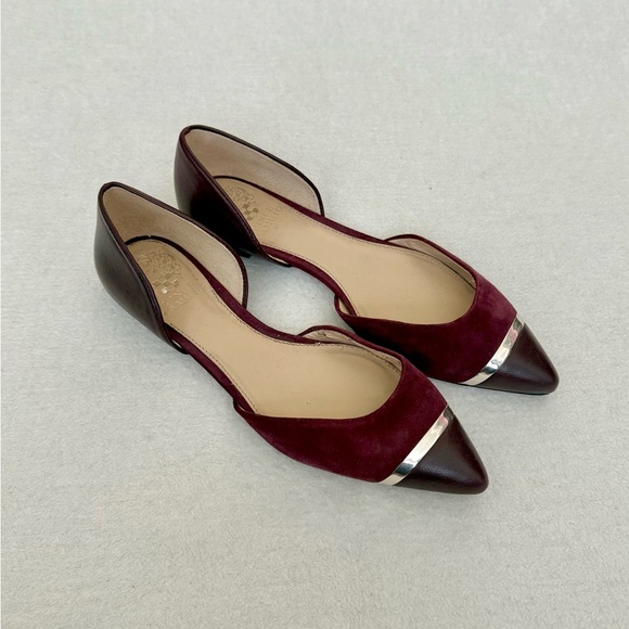 Vince Camuto Shoes - Vince Camuto Plum Suede Pointed Toe Flats